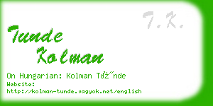 tunde kolman business card